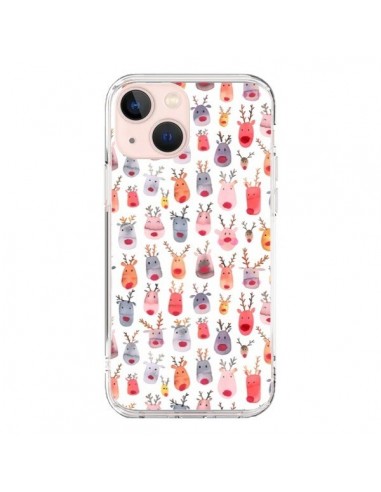 Coque iPhone 13 Mini Cute Winter Reindeers - Ninola Design
