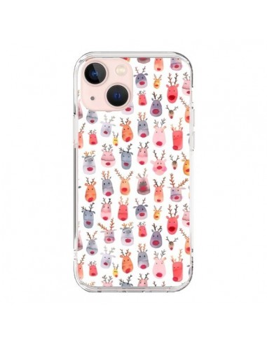 Cover iPhone 13 Mini Cute Winter Reindeers - Ninola Design
