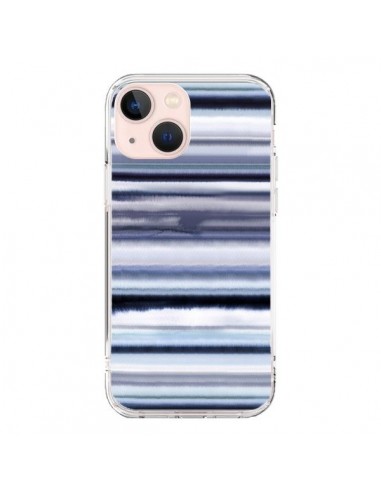 Coque iPhone 13 Mini Degrade Stripes Watercolor Navy - Ninola Design