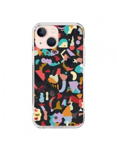 Coque iPhone 13 Mini Dreamy Animal Shapes Black - Ninola Design