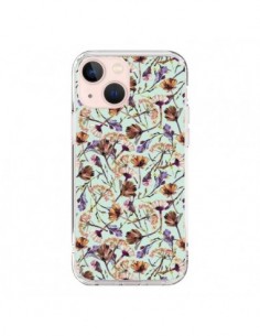 Coque iPhone 13 Mini Dry Blue Flowers - Ninola Design
