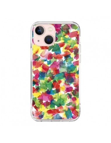 Coque iPhone 13 Mini Speckled Watercolor Blue - Ninola Design