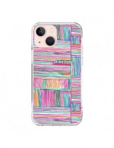 Coque iPhone 13 Mini Watercolor Linear Meditation Pink -...