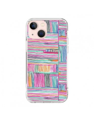 iPhone 13 Mini Case WaterColor Linear Meditation Pink - Ninola Design
