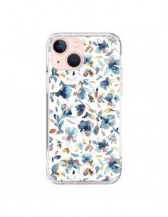 Cover iPhone 13 Mini Watery Hibiscus Blu - Ninola Design