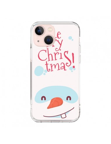 Coque iPhone 13 Mini Bonhomme de Neige Merry Christmas Noël - Nico