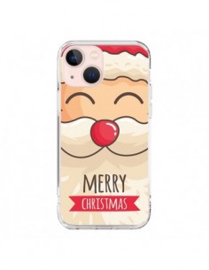 Coque iPhone 13 Mini Moustache du Père Noël Merry...