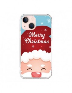 Coque iPhone 13 Mini Bonnet du Père Noël Merry Christmas...