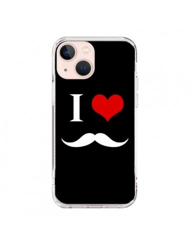 Coque iPhone 13 Mini I Love Moustache - Nico