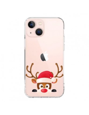Coque iPhone 13 Mini Renne de Noël transparente - Nico