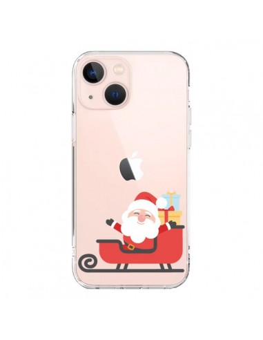 Coque iPhone 13 Mini Père Noël et son Traineau transparente - Nico