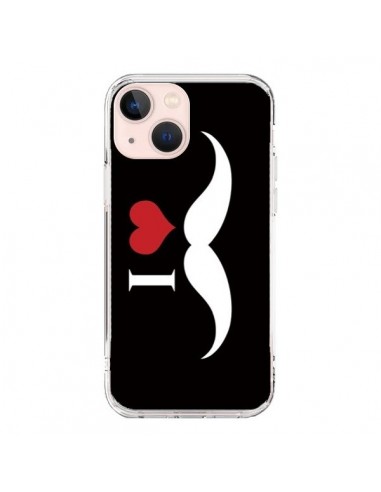 Coque iPhone 13 Mini I Love Moustache - Nico