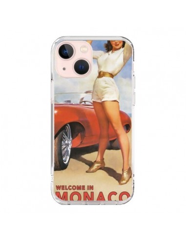 Coque iPhone 13 Mini Welcome to Monaco Vintage Pin Up - Nico
