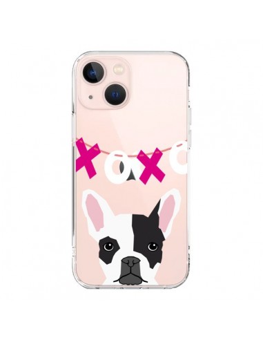 Coque iPhone 13 Mini Bulldog Français XoXo Chien Transparente - Pet Friendly
