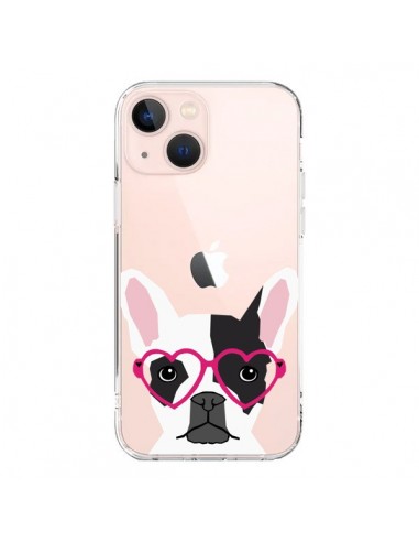 iPhone 13 Mini Case Bulldog Eyes Heart Dog Clear - Pet Friendly