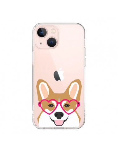 iPhone 13 Mini Case Dog Funny Eyes Hearts Clear - Pet Friendly