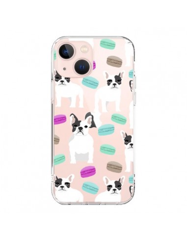 Coque iPhone 13 Mini Chiens Bulldog Français Macarons Transparente - Pet Friendly