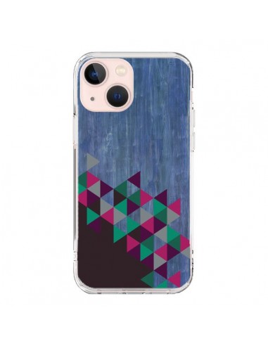 Coque iPhone 13 Mini Wood Bois Azteque Triangles Archiwoo - Pura Vida