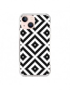 Cover iPhone 13 Mini Diamanti Motivi Bianco e Nero - Pura...