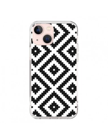 Coque iPhone 13 Mini Diamond Chevron Black and White - Pura Vida