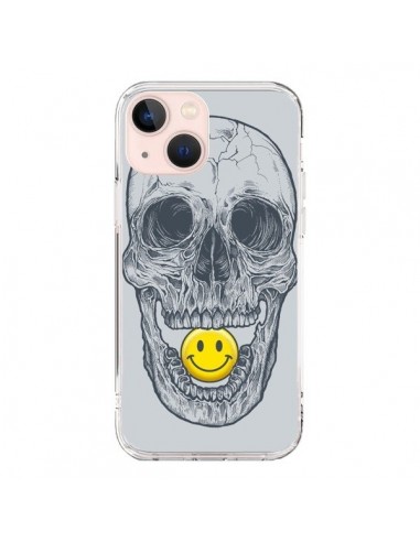 Coque iPhone 13 Mini Smiley Face Tête de Mort - Rachel Caldwell