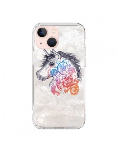 Coque iPhone 13 Mini Licorne Muticolore - Rachel Caldwell