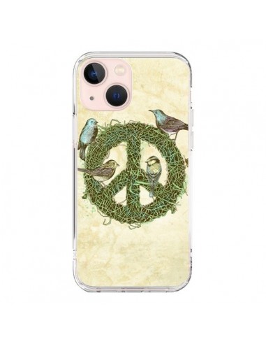 Coque iPhone 13 Mini Peace And Love Nature Oiseaux - Rachel Caldwell