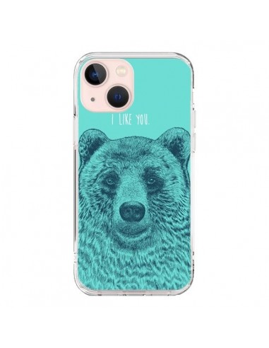 Coque iPhone 13 Mini Bear Ours I like You - Rachel Caldwell