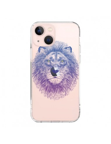 Coque iPhone 13 Mini Lion Animal Transparente - Rachel Caldwell
