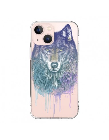 Cover iPhone 13 Mini Lupo Animale Trasparente - Rachel Caldwell