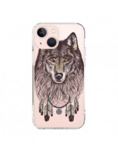 Coque iPhone 13 Mini Loup Wolf Attrape Reves Transparente...