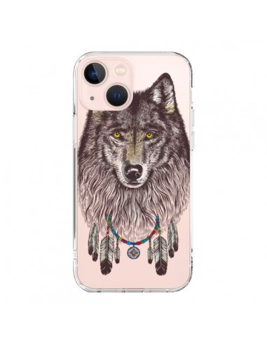 Coque iPhone 13 Mini Loup Wolf Attrape Reves Transparente - Rachel Caldwell