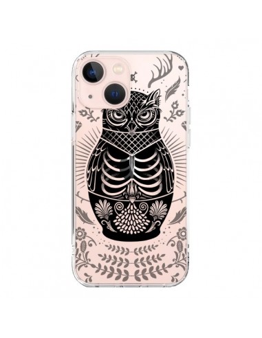 Coque iPhone 13 Mini Owl Chouette Hibou Squelette Transparente - Rachel Caldwell