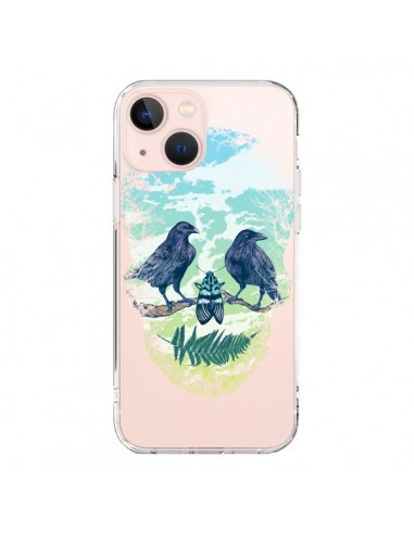 Coque iPhone 13 Mini Tête de Mort Nature Transparente - Rachel Caldwell