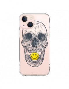 Coque iPhone 13 Mini Tête de Mort Smiley Transparente -...