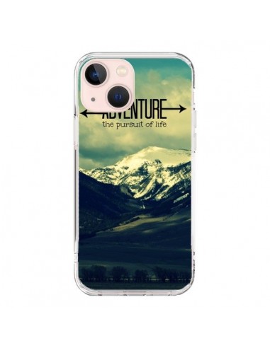 Coque iPhone 13 Mini Adventure the pursuit of life Montagnes Ski Paysage - R Delean