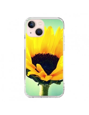 Coque iPhone 13 Mini Tournesol Zoom Fleur - R Delean