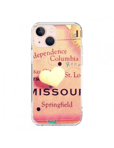 Coque iPhone 13 Mini Carte Map Missouri Coeoeur - R Delean