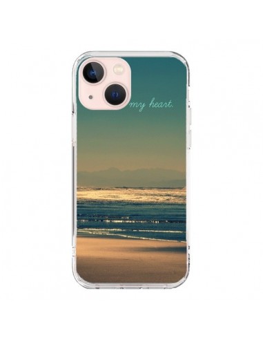 Coque iPhone 13 Mini Be still my heart Mer Sable Beach Ocean - R Delean