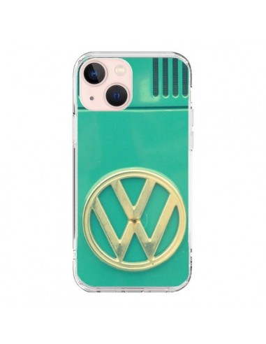 Coque iPhone 13 Mini Groovy Van Hippie VW Bleu - R Delean