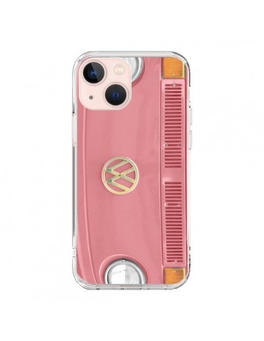 Coque iPhone 13 Mini Groovy Van Hippie VW Rose - R Delean