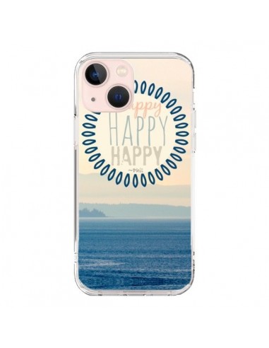 Coque iPhone 13 Mini Happy Day Mer Ocean Sable Plage Paysage - R Delean
