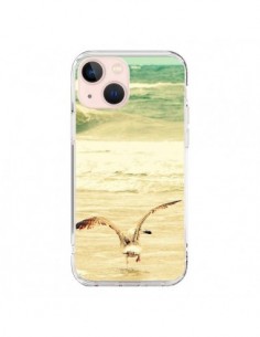 Cover iPhone 13 Mini Gabbiano Mare Oceano Sabbia Spiaggia...