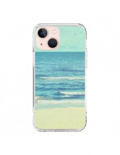 Coque iPhone 13 Mini Life good day Mer Ocean Sable Plage...