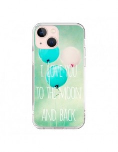 Coque iPhone 13 Mini I love you to the moon and back -...