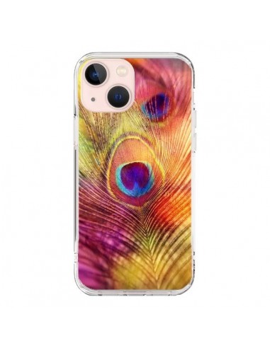 Coque iPhone 13 Mini Plume de Paon Multicolore - Sylvia Cook