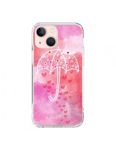 Coque iPhone 13 Mini Parapluie Coeur Love Amour - Sylvia Cook