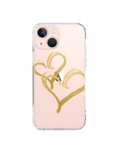 Coque iPhone 13 Mini Deux Coeurs Love Amour Transparente...