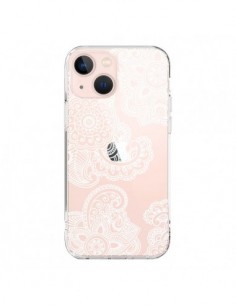 iPhone 13 Mini Case Lacey Paisley Mandala White Flowers...
