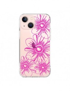 iPhone 13 Mini Case Flowers Spring Pink Clear - Sylvia Cook